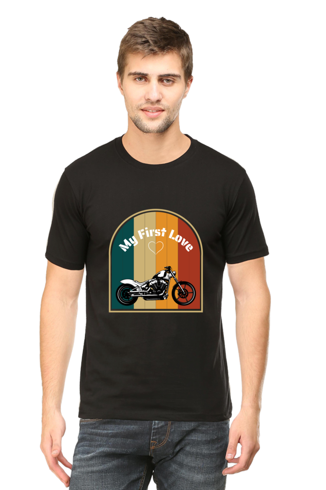 Begonia Bike Lover Cotton Slim Fit T-shirt for Men