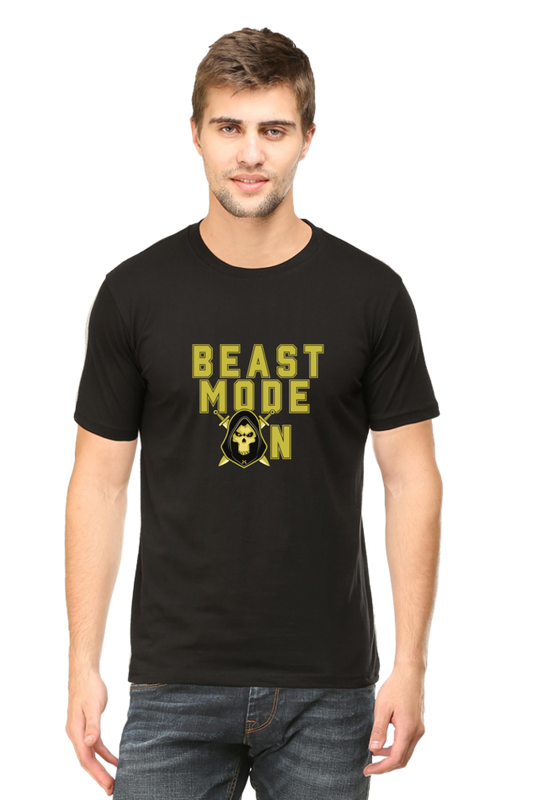 Begonia Trend Beast mode On Slim Fit Cotton T-shirt