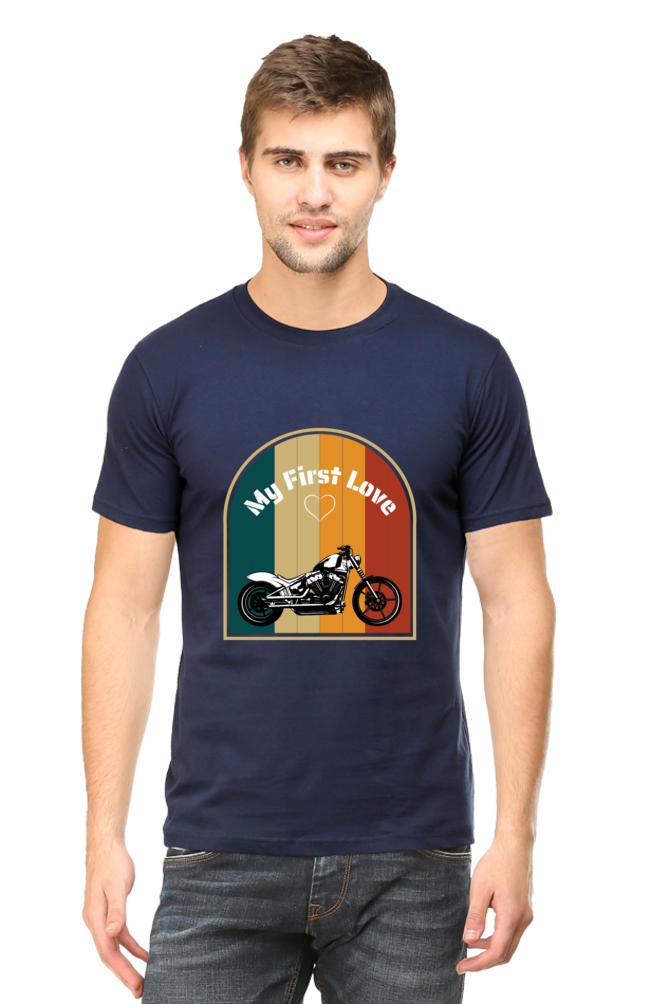 Begonia Bike Lover Cotton Slim Fit T-shirt for Men