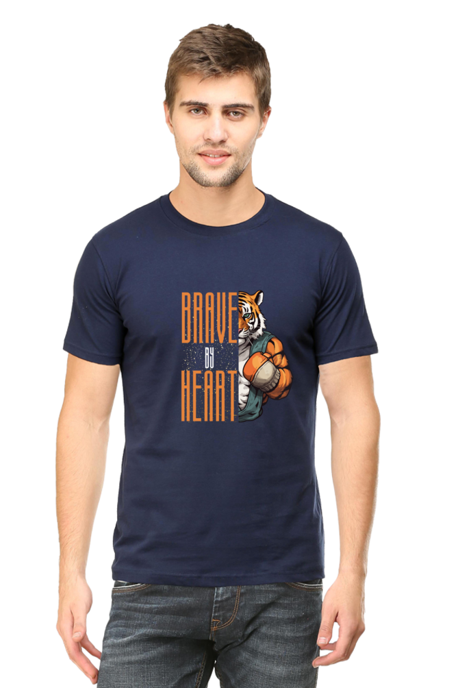 Begonia Gym Lover Brave by Hart Men's Slim Fir Round neck Cotton T-Shirt