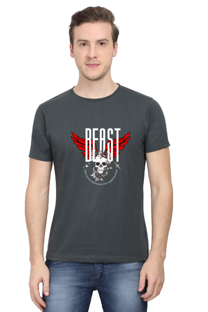 Begonia Premium Beast Mode Skull Love Slim Fit Cotton T-shirt