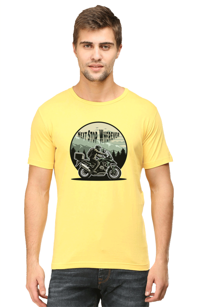 Begonia Bikers Love Cotton Slim Fit T-shirt for Men