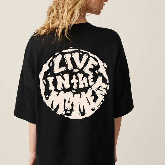 Women Oversized Black quoted T-shirt